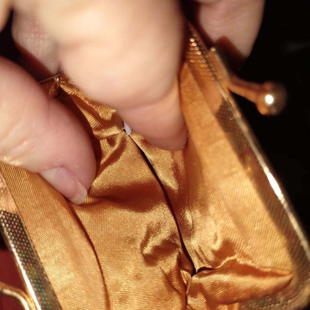 Gold Sequin Cosmetic Pouch - Metallic Makeup Bag
